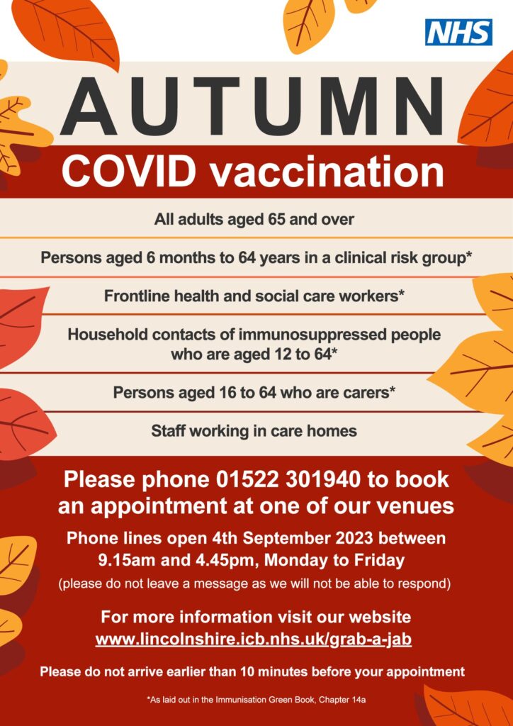 COVID vaccinations Autumn 2023