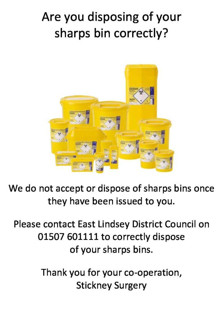 Disposing of used Sharps Bins